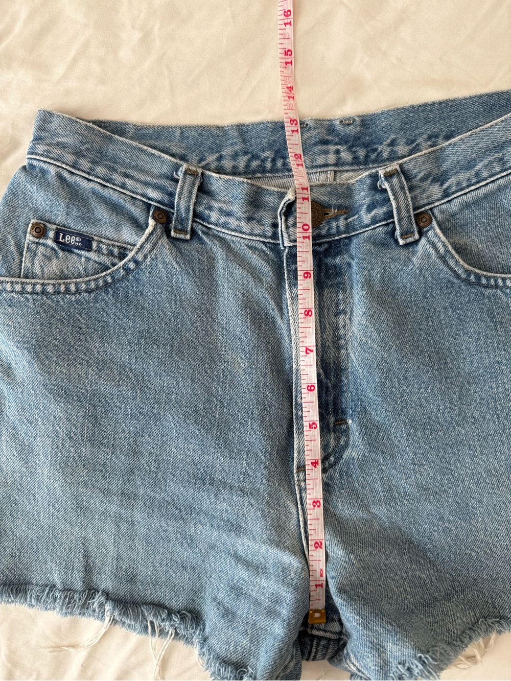 Lee Light Blue Frayed Hem Denim Vintage Shorts Women’s 28 - Picture 6 of 10
